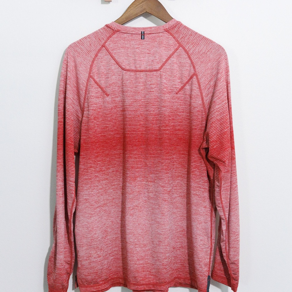 Tommy Bahama IslandZone Red Space Dye Ombre Long Sleeve Shirt Medium - Picture 4 of 10